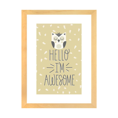 Cute and Wild II by Ilis Aviles  Textual Art Print East Urban Home Format Natural Wood Framed Paper Matte Color White Size 24 H x 16 W x 1 D