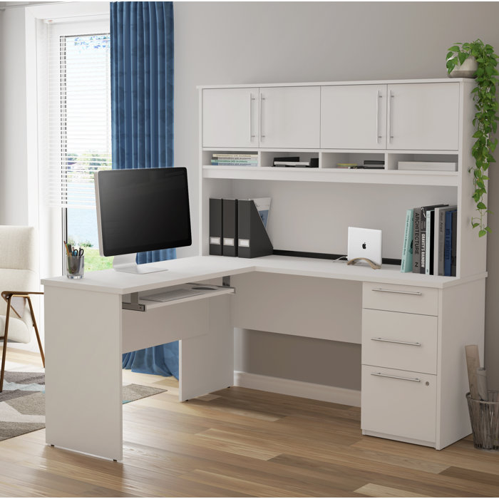 Altha Plus L Shaped Computer Desk With Hutch Altha Plus L Shaped Computer Desk With Hutch