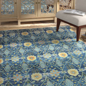 Charlton Home Ansel Blue Yellow Area Rug Reviews Wayfair