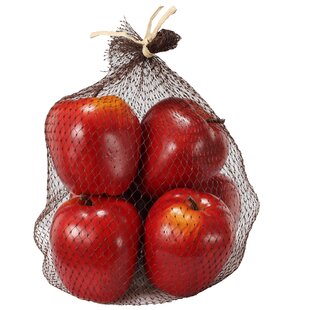 Country`Farmhouse`Bag of 3 Lifesize Faux Apples` An Apple A Day` 