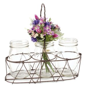 4 Piece Basket Table Vase Set