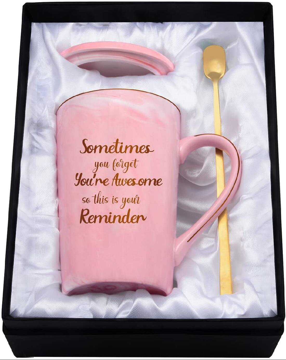 Xinchapter Thank You Gifts For Women Sometime You Forget You Re Awesome So This Is Your Reminder Mug Birthday Graduation Inspirational Retirement Gifts For Women Her Friends Sister Ceramic Marble Mug 14oz Pink