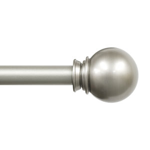 Classic Ball Drapery Single Curtain Rod and Hardware Set