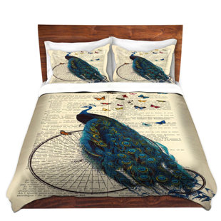 Go to store & view more images DiaNoche Designs Peacock Bicycle Butterflies Duvet Cover Set