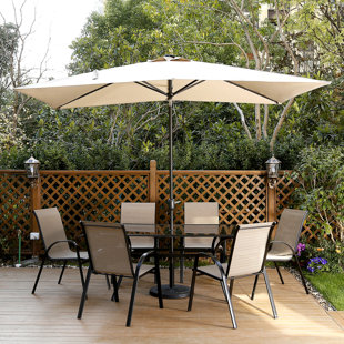 Lighted Rectangular Patio Umbrellas You Ll Love In 2020 Wayfair Lighted Rectangular Patio Umbrellas You