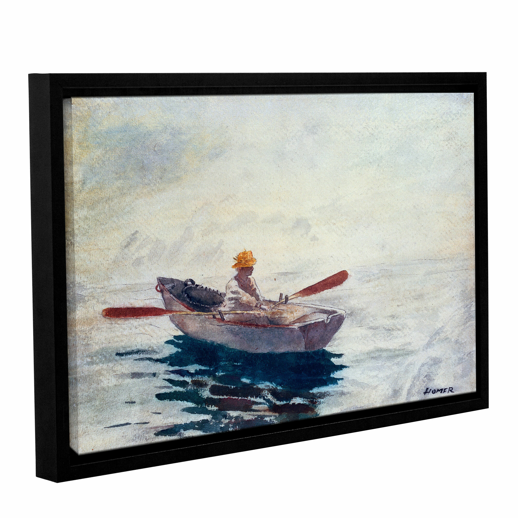 Two Men in a Canoe  by Winslow Homer  Paper Print Repro 