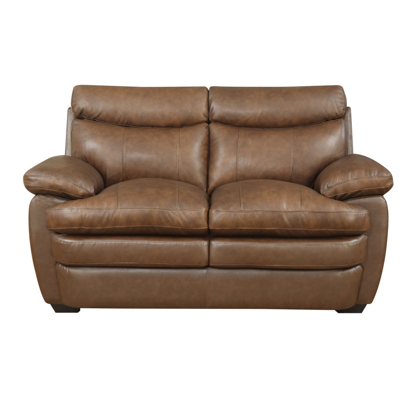 Darby Home Co Millwood Leather Loveseat Reviews Wayfair