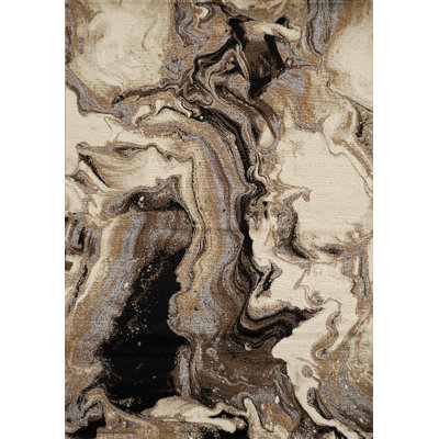Brayden Studio Woodrum Melting Cavern Beige Black Area Rug Brayden Studio Rug Size Rectangle 7 10 X 10 6 Dailymail