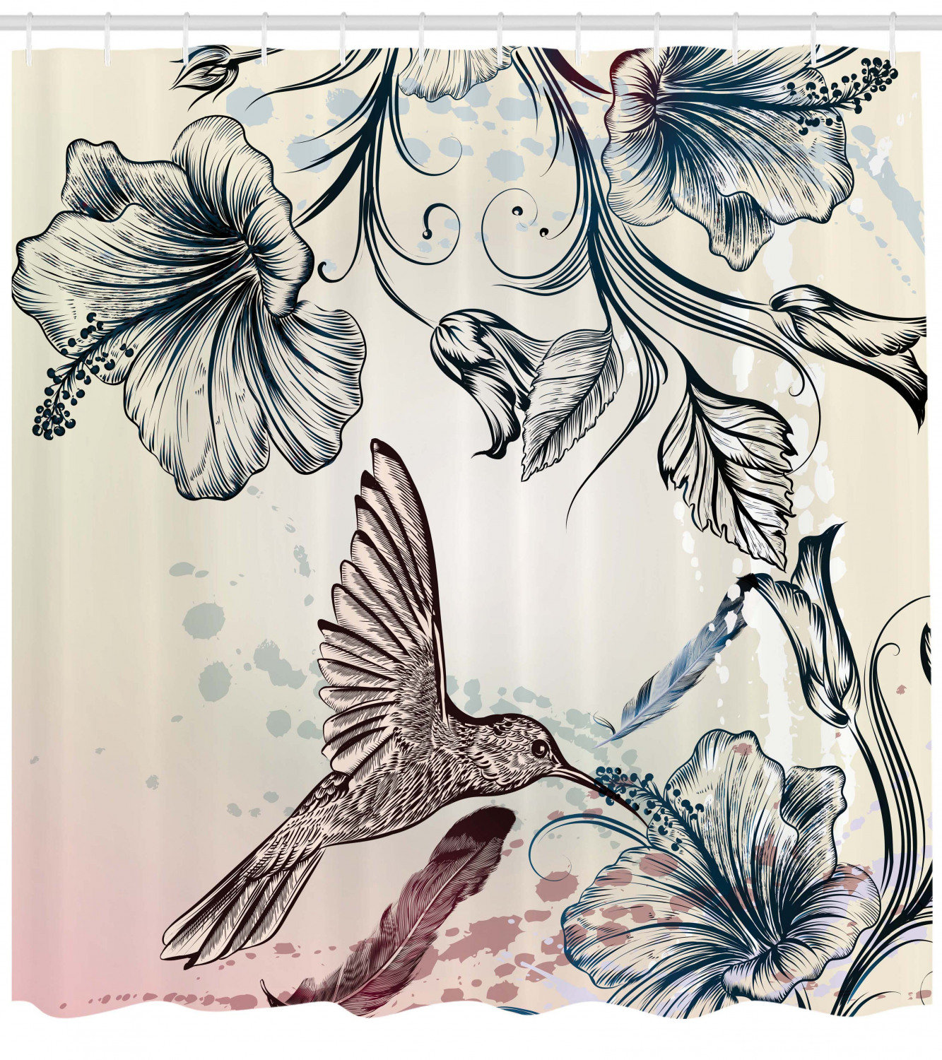 East Urban Home Hummingbird Shower Curtain Set Hooks Wayfair Hummingbird Shower Curtain Set Hooks