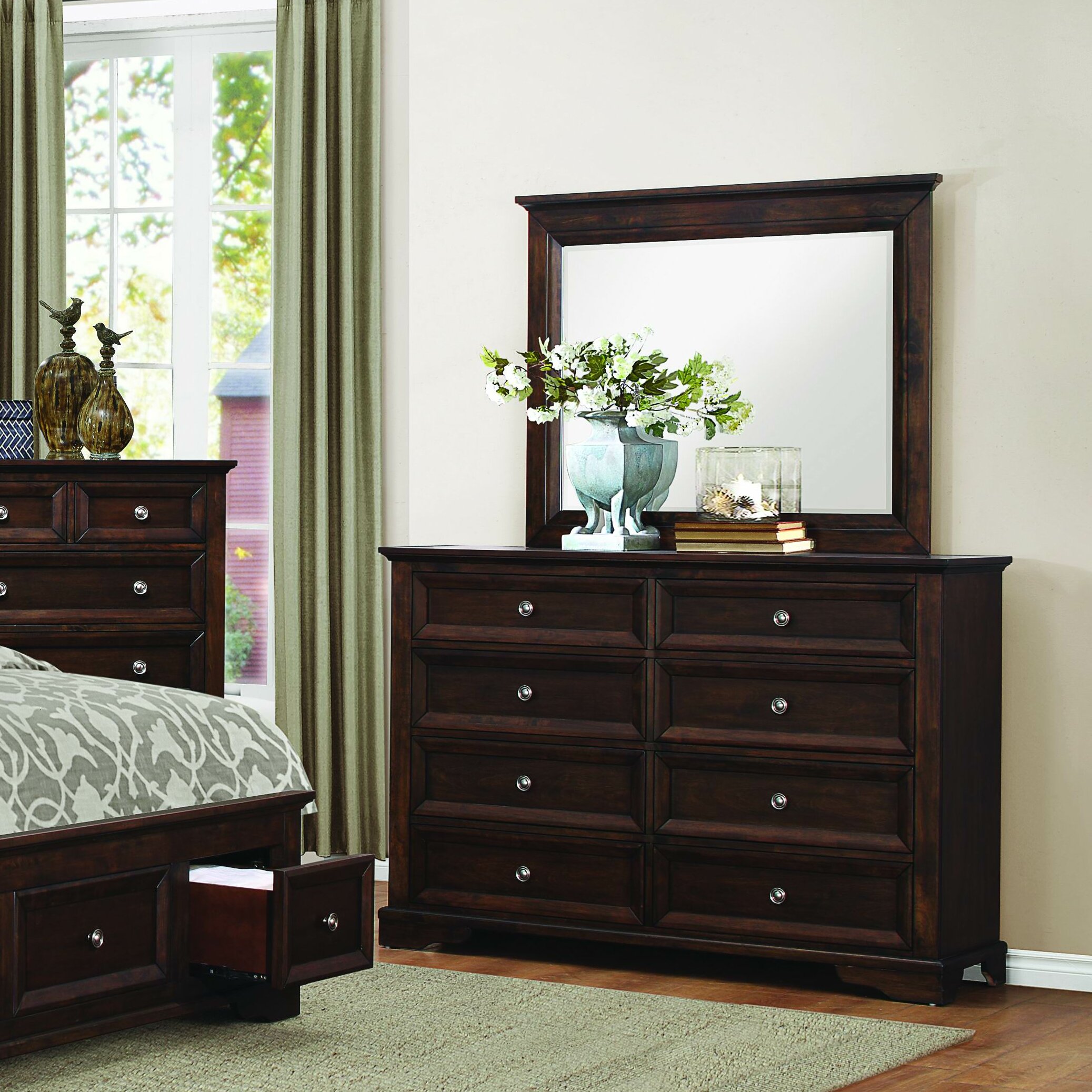 Homelegance Eunice 8 Drawer Double Dresser With Mirror Reviews