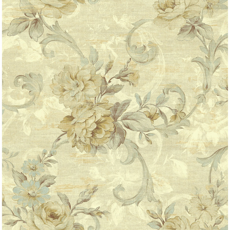 One Allium Way Marc Large Floral Scroll 33 L X 20 5 W Wallpaper