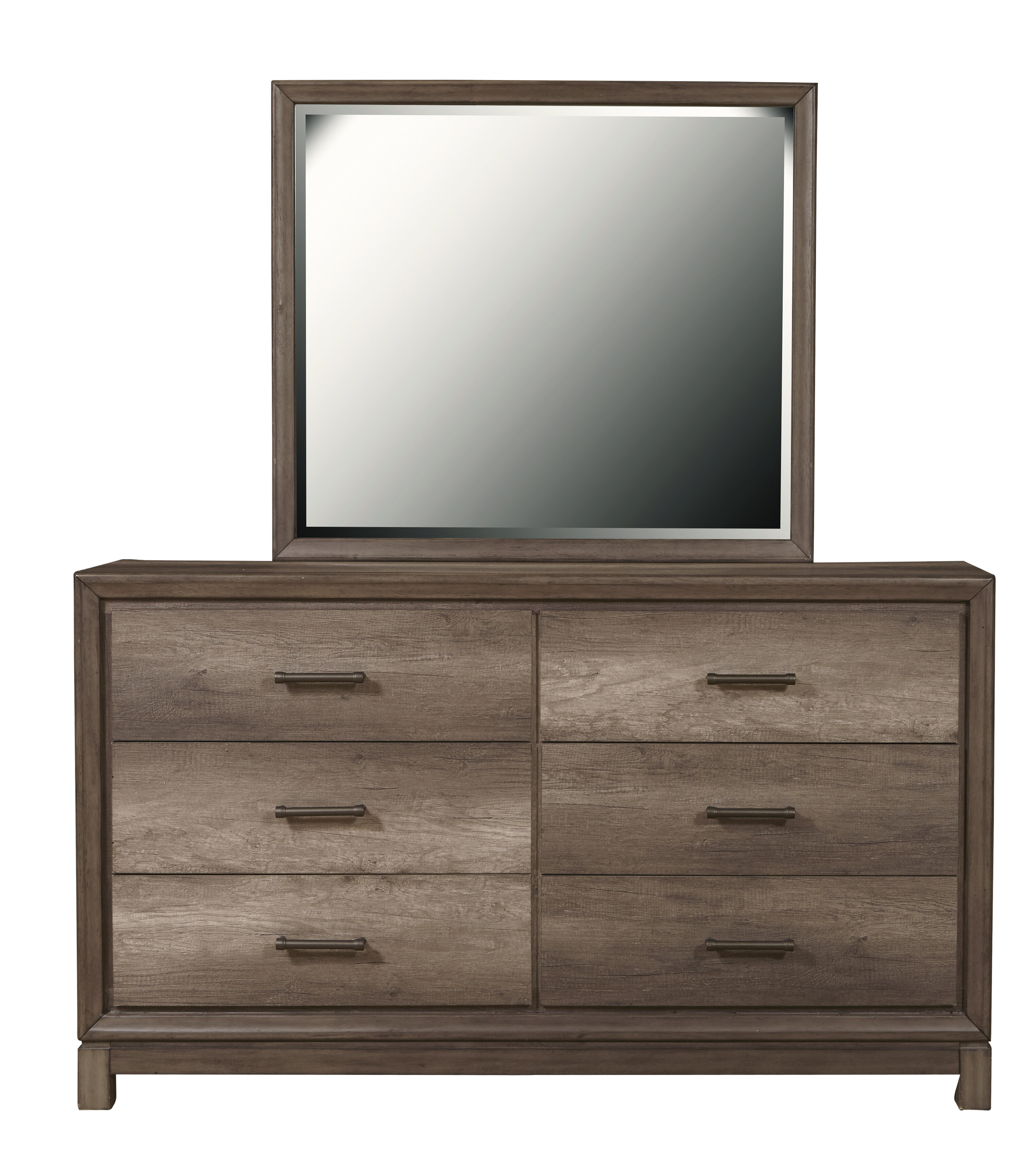 Gracie Oaks Pinehur 6 Drawer Double Dresser With Mirror Wayfair