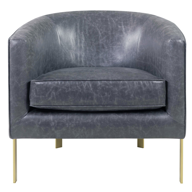 Everly Quinn Castiel Bonded Leather Barrel Chair Wayfair Ca