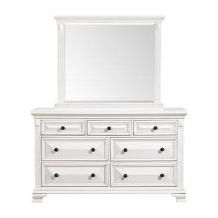 Cheadle 7 Double Drawer Dresser with Mirror by Darby Home Co