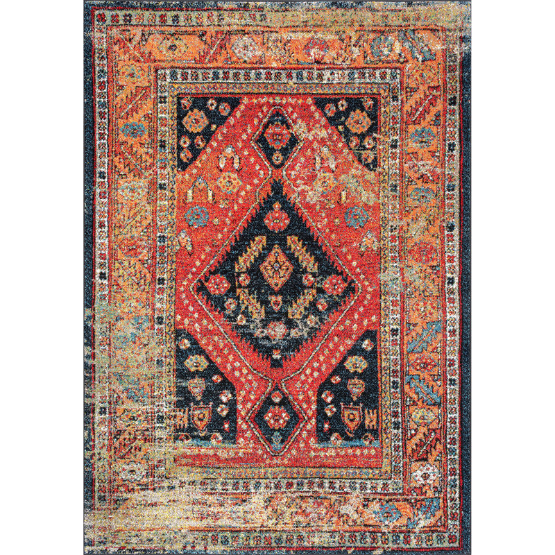 World Menagerie Maser Red Orange Black Indoor Outdoor Area Rug Reviews Wayfair