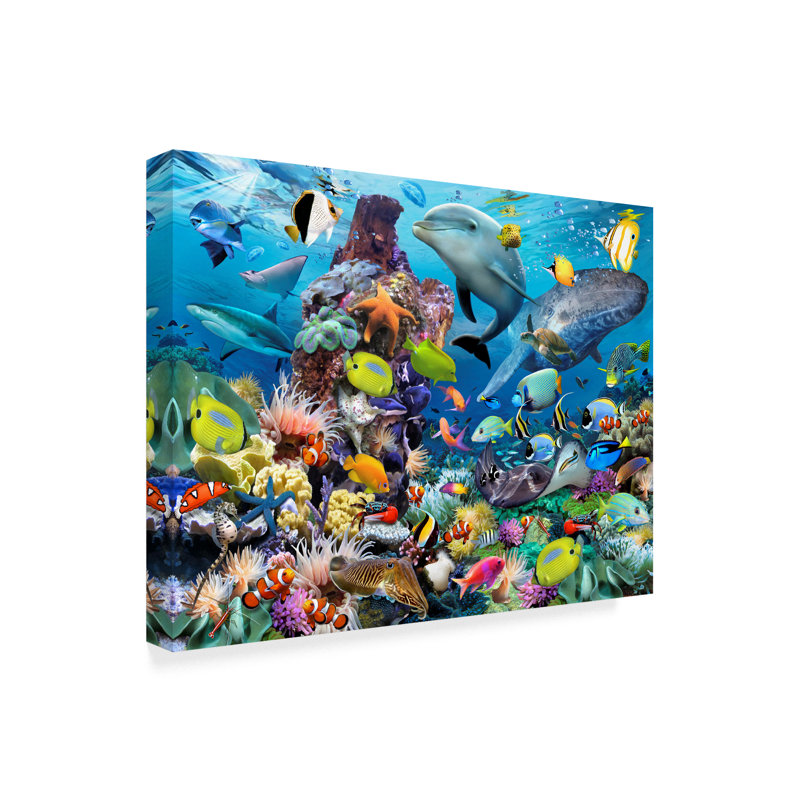 Trademark Art Colorful Reef Acrylic Painting Print On Wrapped