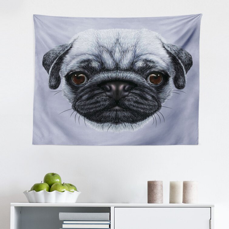 Animal Pug Dog Wall Hanging Polyester Tapestry Living Room Decor Home Decoration 
