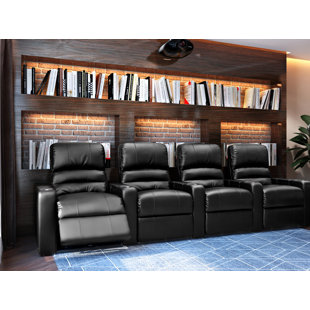 Waterfall Blue LED Home Theater Row Seating (Row Of 4) by Latitude Run Discount