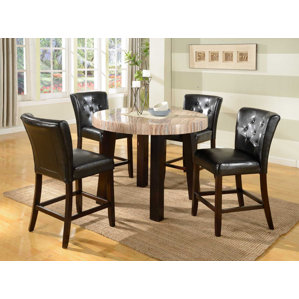 Zanic 5 Piece Counter Height Dining Set by Round..