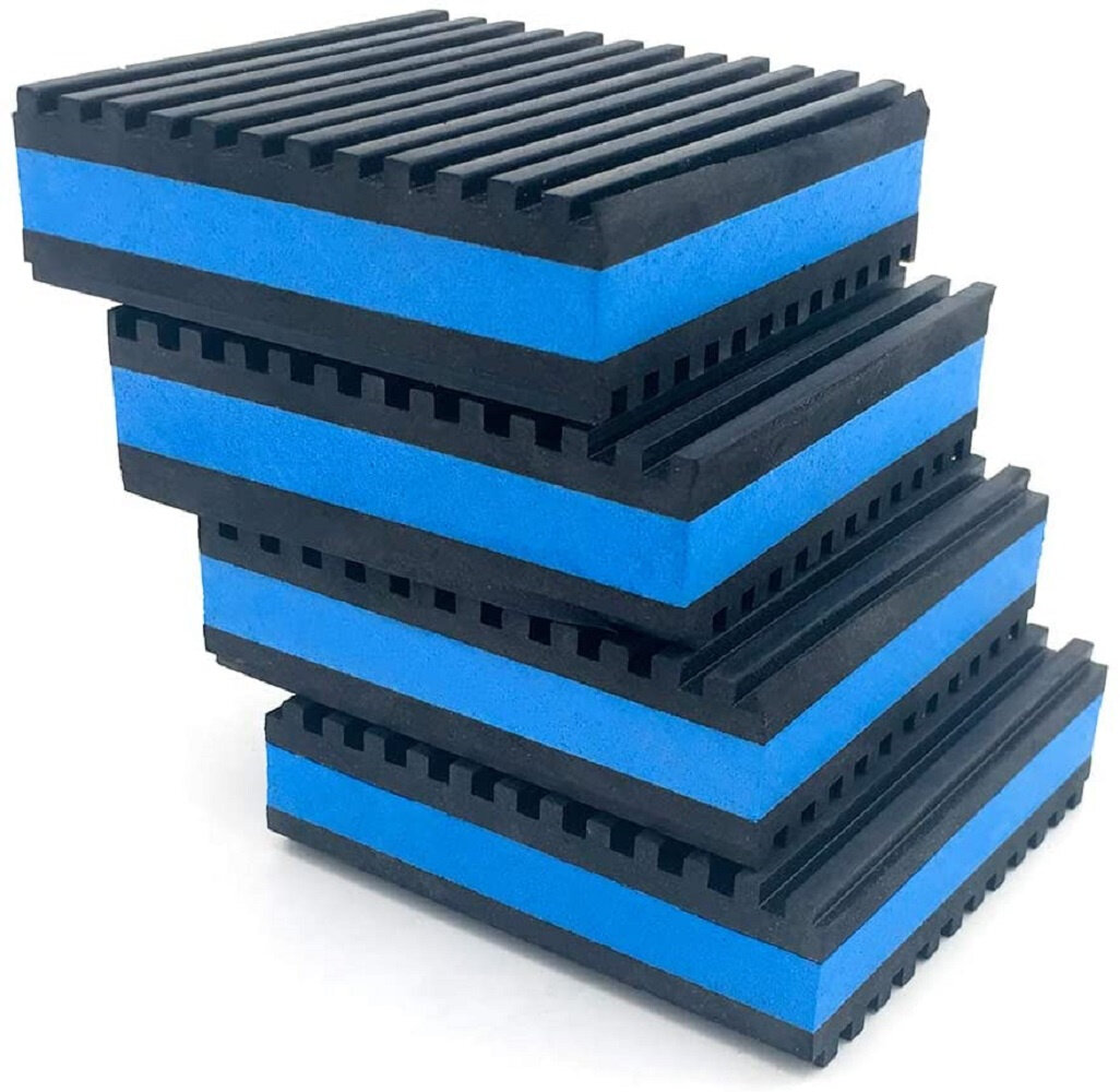 Anti Vibration Pad Mat Feet Ribbed Rubber Reducing Noise & Sound Deadening Pads 