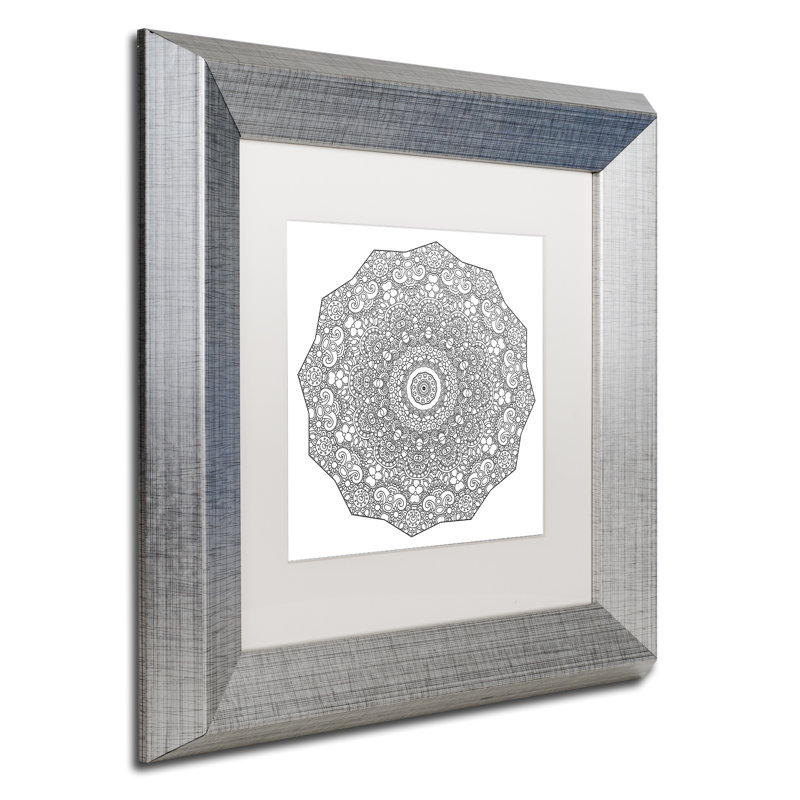 Trademark Art The Sigh Mandala Line Art Framed Graphic Art On Canvas Wayfair