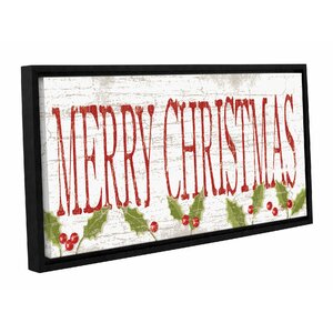 Merry Christmas Framed Textual Art on Wrapped Canvas