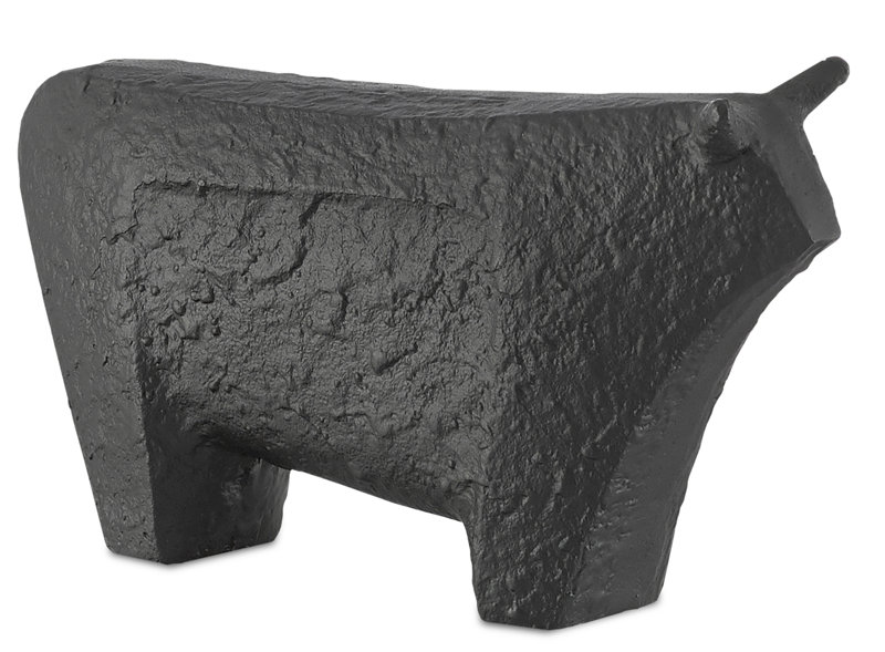 Sampson Bull Figurine Finish: Black, Size: 6.25" H x 2.25" W x 10.75" D