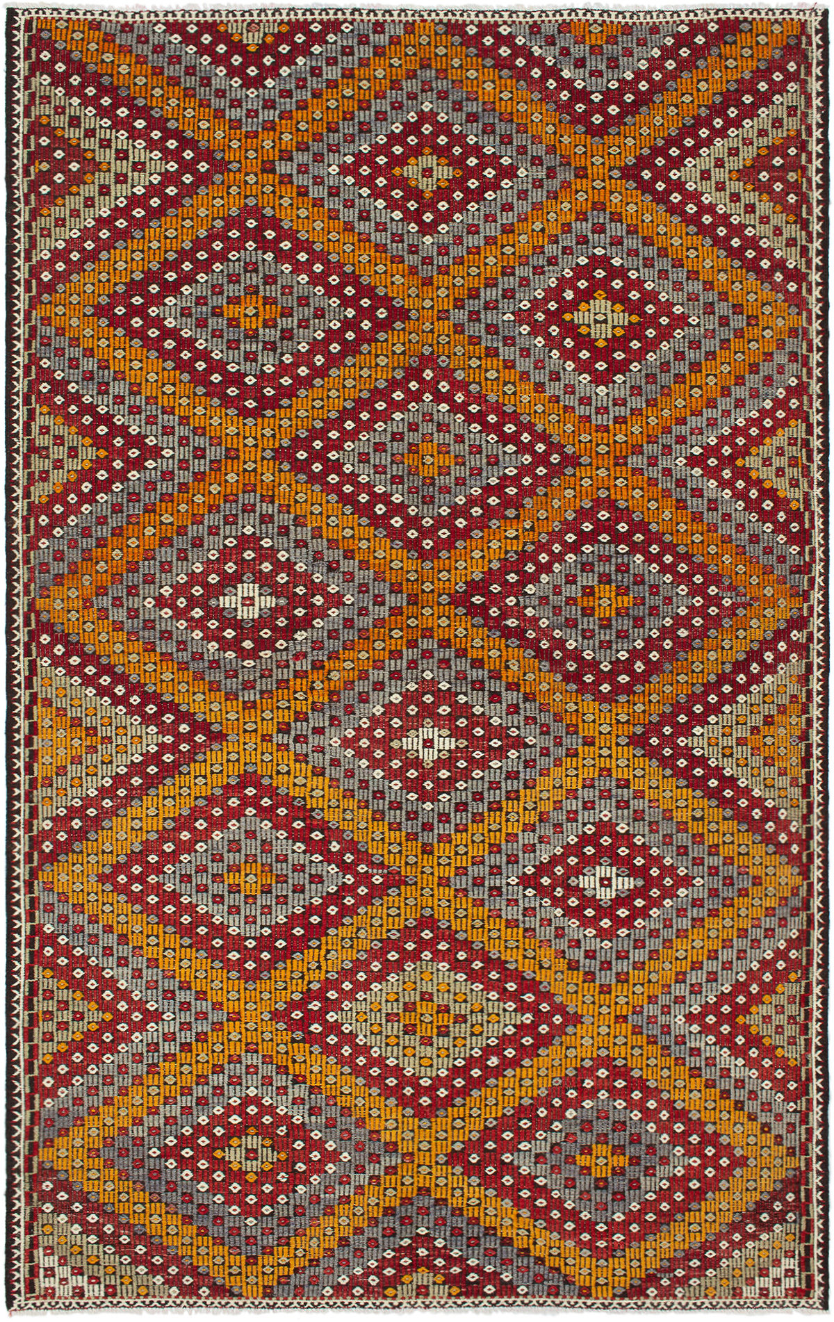 Bloomsbury Market One Of A Kind Amata Handmade Kilim Wool Dark Red Orange Gray Area Rug Wayfair