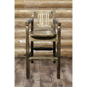 Loon Peak Abella 30 Medium Walnut Bar Stool Loon Peak Abella 30 Medium Walnut Bar Stool