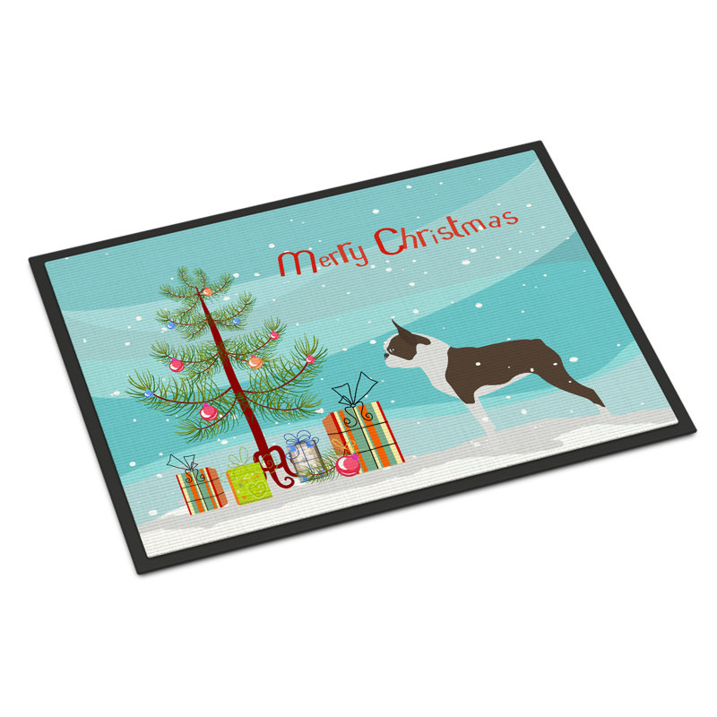 The Holiday Aisle Boston Terrier Non Slip Indoor Door Mat Wayfair