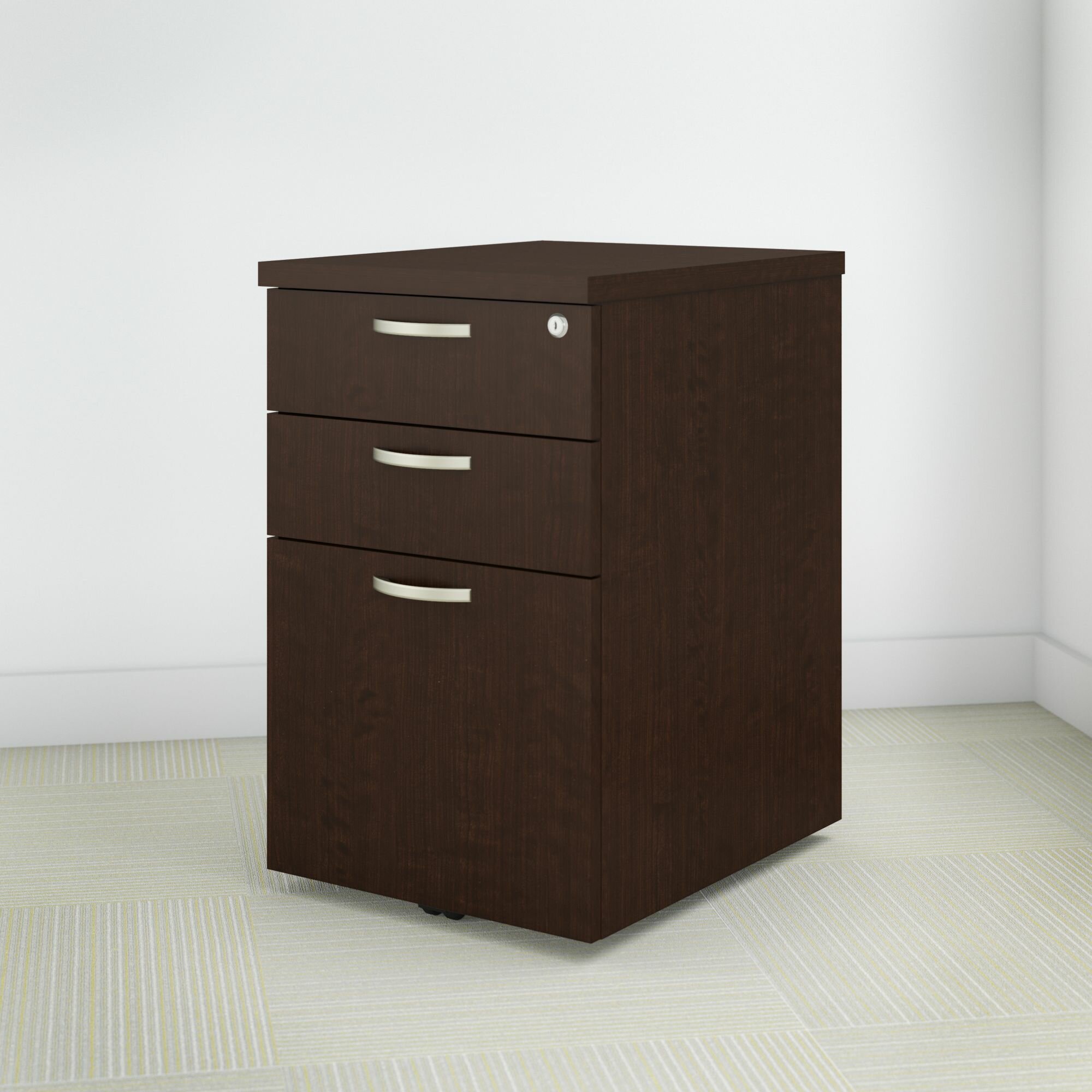 White GreenForest Vertical File Cabinet 3 Drawers Wood for Home Office File Storage Under Desk Letter Size/A4 