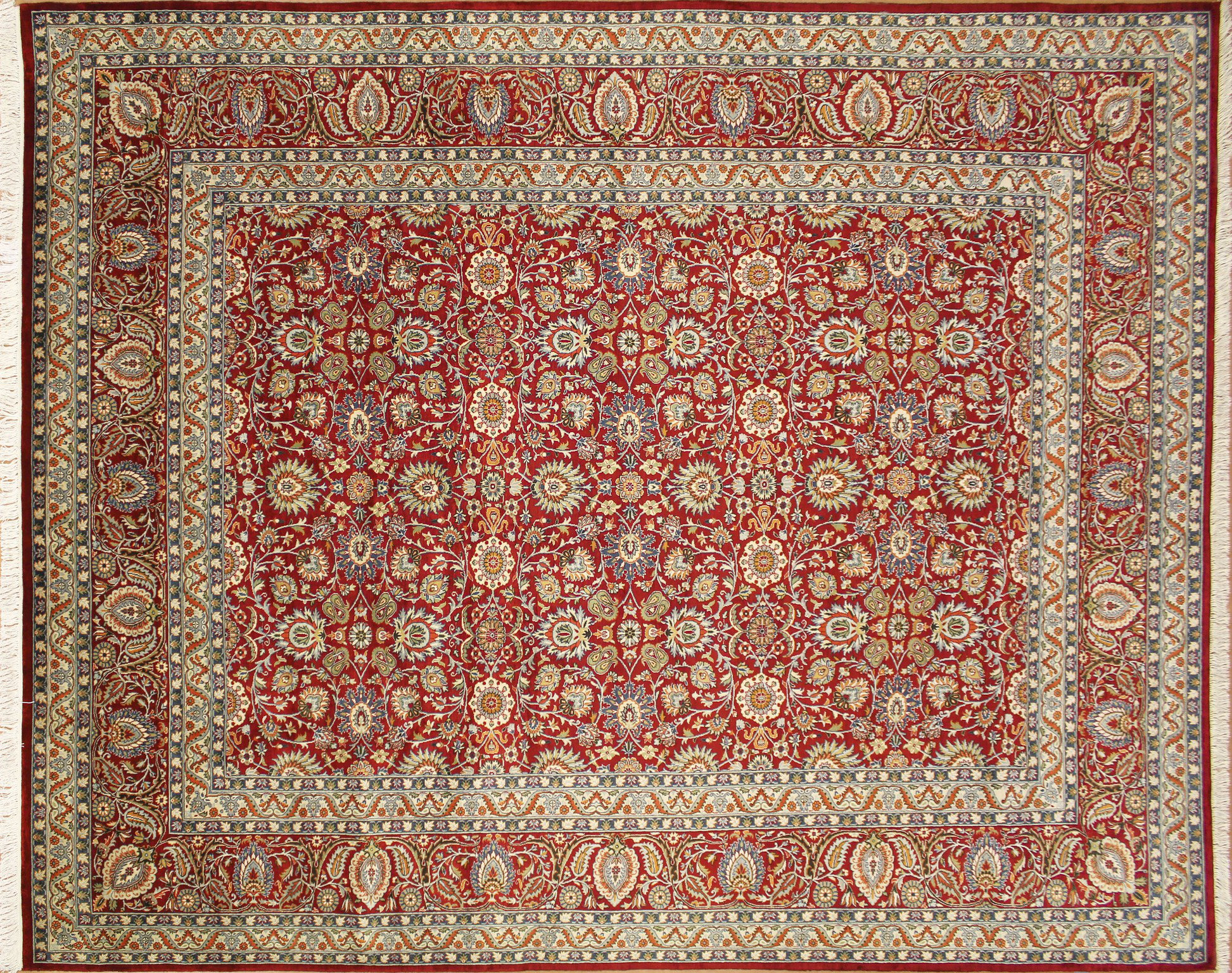 Noori Rug One Of A Kind Pak Persian Simin Hand Knotted Wool Red Pak Persian Simin Hand Knotted Wool Red
