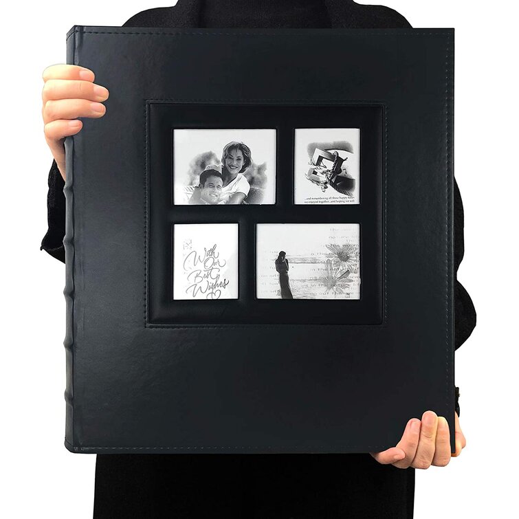Ywlake Album Photo 600 Pochettes 10x15cm Photos Grand Format Famille Mariage Classique Couverture en Cuir 60 Feuilles, 120 Pages, Blanc