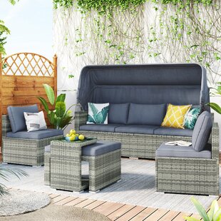 Abdulsamet Wicker/Rattan 6 - Person Seating Group with Cushions by Wade Logan®