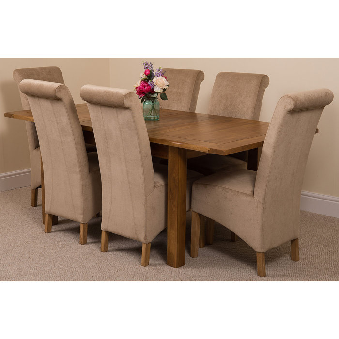 Monroeville Solid Oak Dining Table With 6 Montana Chairs