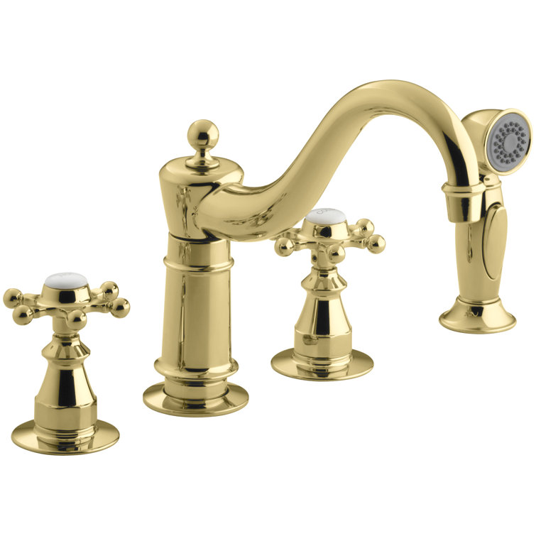 Antique Three-Hole Kitchen Sink Faucet with 8-5/8