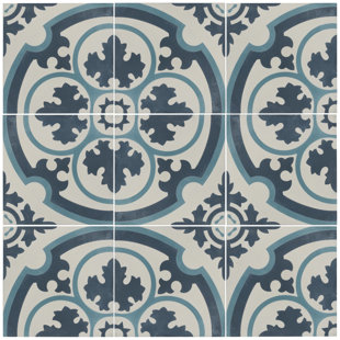 Navy Blue Tile Wayfair Ciment 7 88 X Cement Field Tile In Blue White