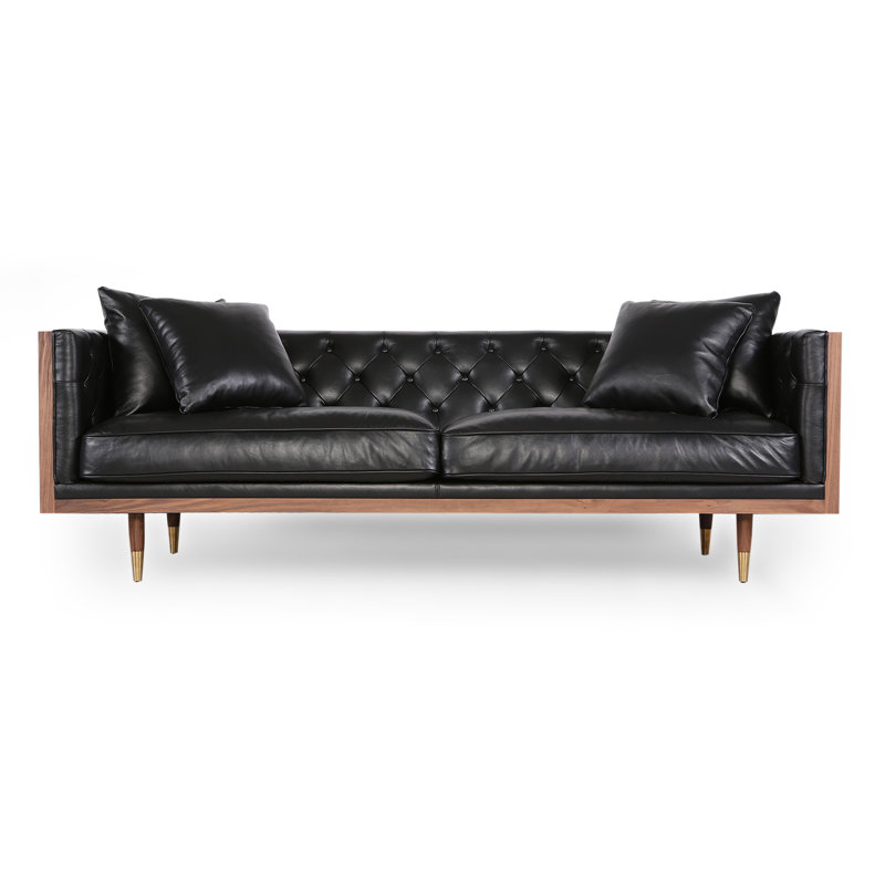 Lancaster Standard Clic Midcentury Leather Sofa
