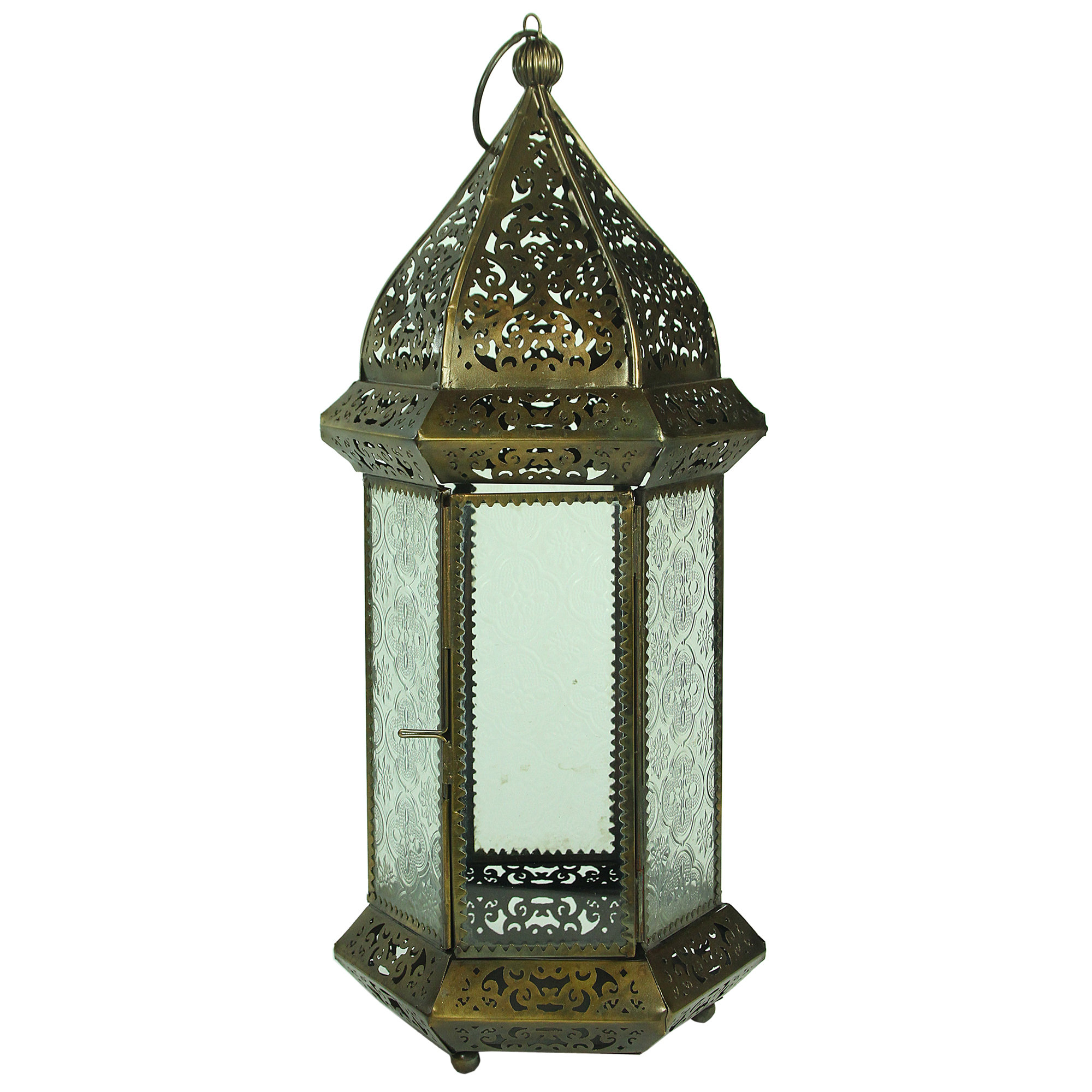 World Menagerie Metal and Glass Lantern | Wayfair