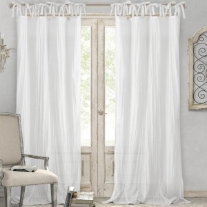 Hippolyte Solid Semi-Sheer Tab Top Single Curtain Panel