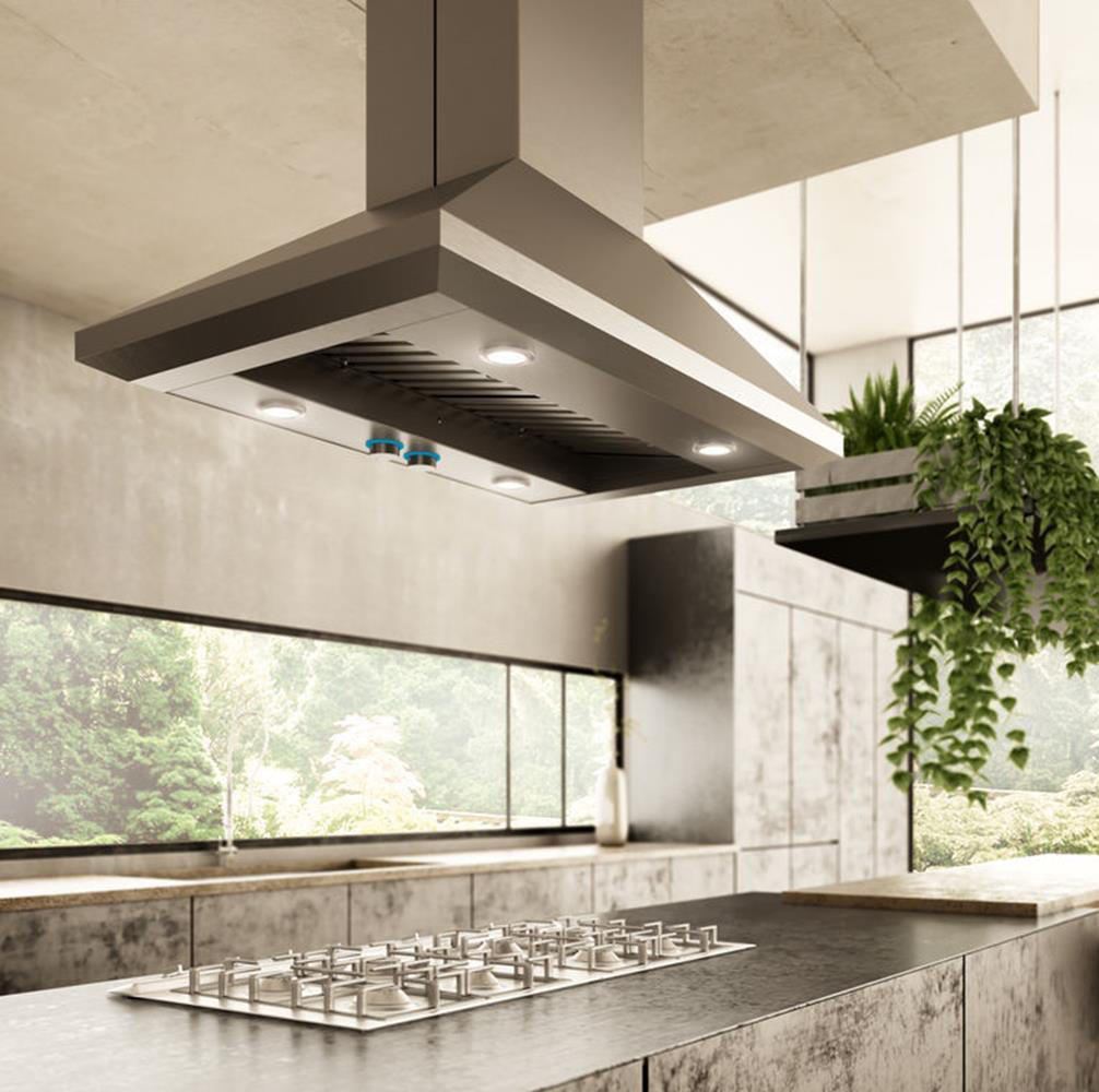 Elica 36 Inches 1200 Cubic Feet Per Minute CFM Ducted Island Range Hood