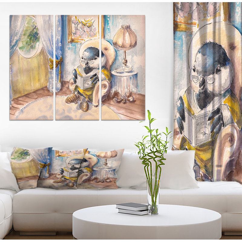 East Urban Home Great Tit At Home Oil Painting Print Multi Piece
