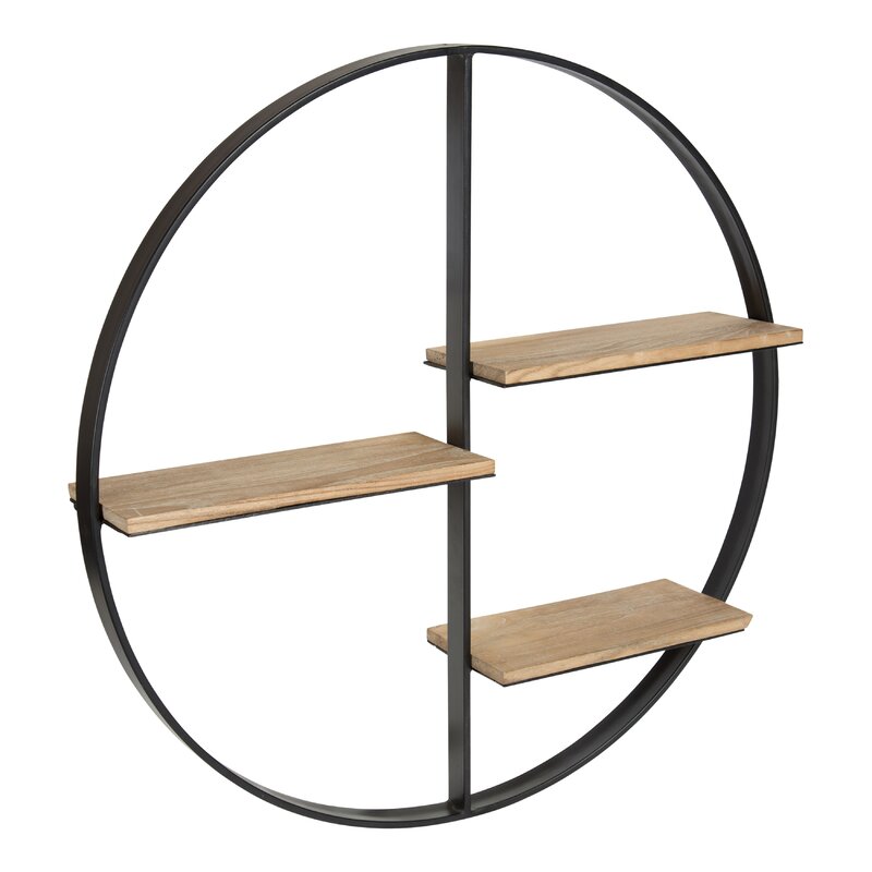 Gracie Oaks Fordbridge Round Wood Wall Shelf & Reviews | Wayfair