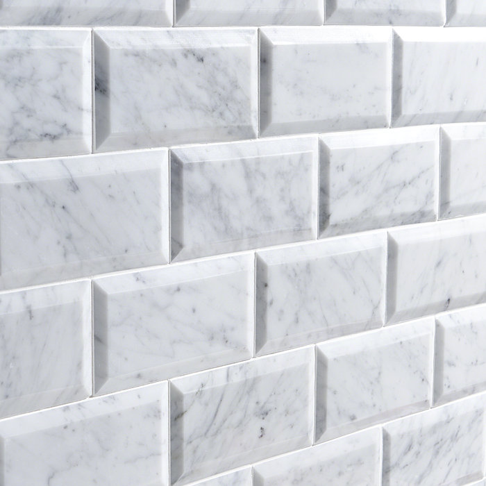 Carrara Beveled 3 X 6 Marble Subway Tile Carrara Beveled 3 X 6 Marble Subway Tile