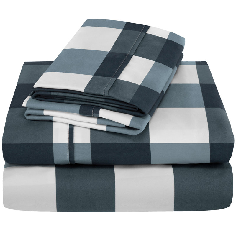 Bare Home Ivy Union Plaid Check 100 Cotton Sheet Set Reviews Wayfair