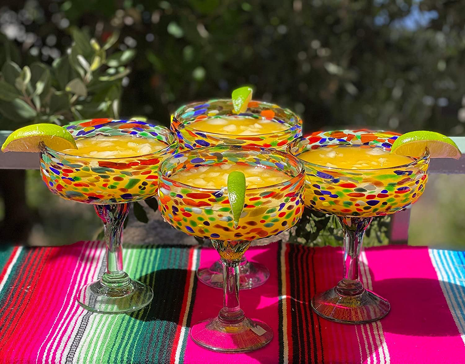 Confetti Rocks Multicolor pitcher and 12 drinking glasses set 