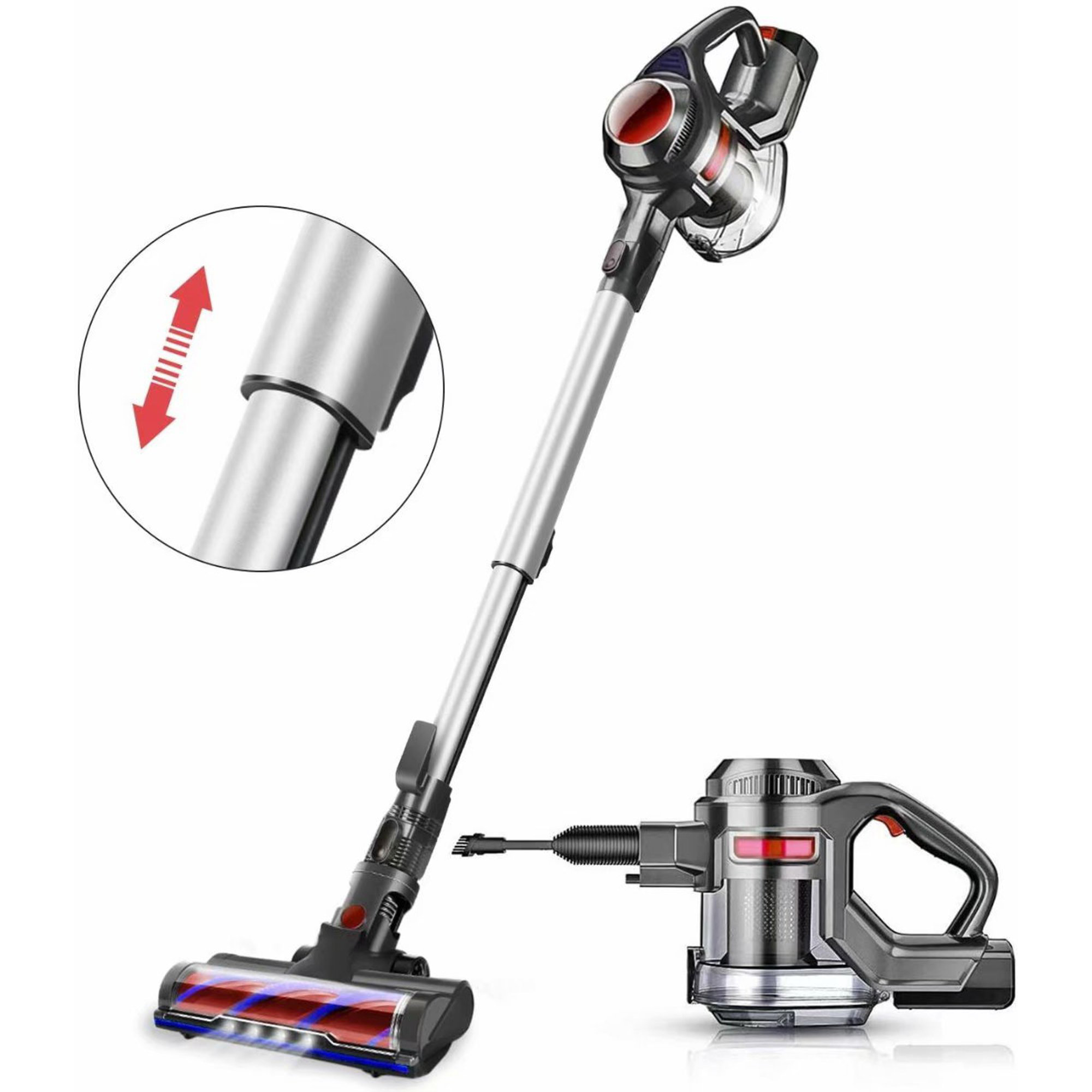 Symple Stuff Scanlon Bagless Stick Vacuum Converts into Handheld Vacuum