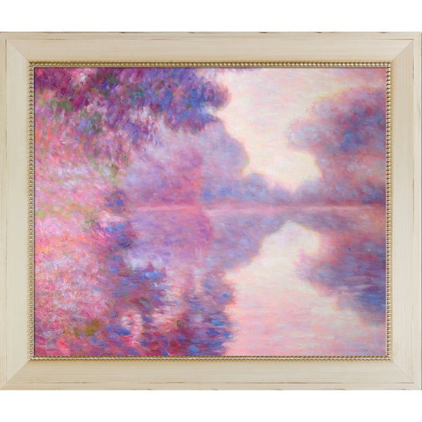 Vault W Artwork Misty Morning On The Seine Pink By Claude Monet Picture Frame Painting On Canvas Wayfair