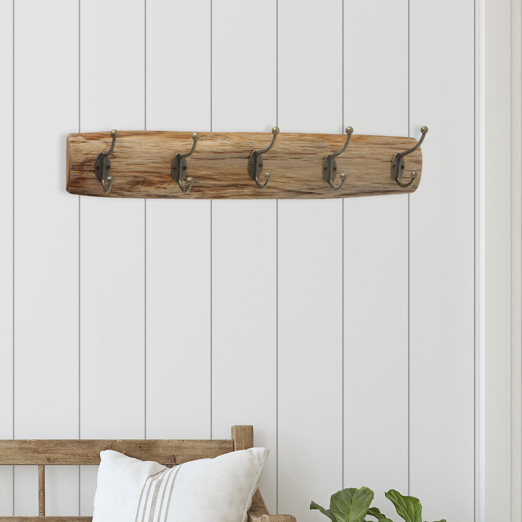 Millwood Pines Murakami 21.75'' Wide Solid Wood 5 - Hook Wall Mounted ...