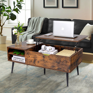 48-inch Coffee Table Storage Shelf Metal Frame Bookcase 4 Colors Available 
